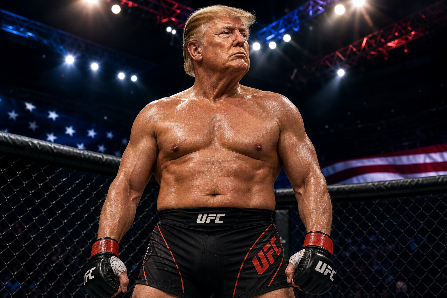 Trump in UFC fight gear — main event energy